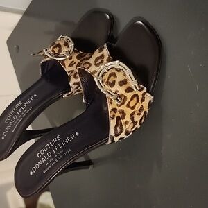 Leopard Print Couture Donald J Plinet Heels Size 7